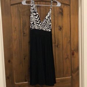 Black and white tribal dress with spaghetti straps